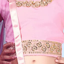 satyamfab Girls Embroidered Thread Work Ready To Wear Lehenga & Blouse With Dupatta image 5