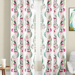 SEJ by Nisha Gupta Floral Eyelet Long Door Curtains Pack of 2  - White-picture-16
