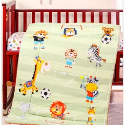 Babyhug Cotton Quilt Soccer Print - Green-picture-20