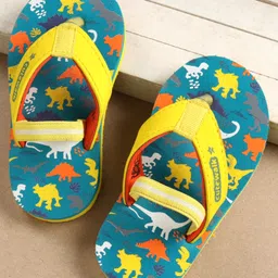 Cute Walk by Babyhug Flip Flops with Back Strap Dino Print - Blue-picture-21