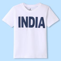 Pine Active Knit Half Sleeves Skin Friendly & Breathable T-shirt Text Print - White-picture-19