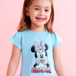 Babyoye Disney 100% Cotton Half Sleeve T-Shirt with Minnie Mouse Graphics - Blue-picture-15