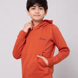 ALAN JONES Cotton Knit Full Sleeves The Original Crew Text Printed Hooded Light Winter Sweatshirt - Red-picture-20