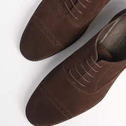 KOZASKO Goodyear Welted Brown Suede Captoe Brogue Oxford image 5