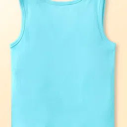 Babyhug Disney Single Jersey Knit Sleeveless Vests With Mickey Mouse Graphics Pack of 3 - Aqua Blue Red & White image 3