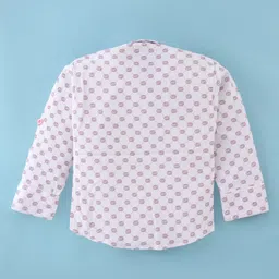 Rikidoos Full Sleeves Abstract Printed Shirt & Pant With Suspender & Bow Set - White & Pink image 3