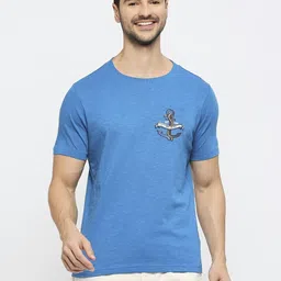 Basics Men Graphic Printed Round Neck Cotton T-shirt-picture-10