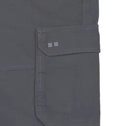 CAVIO Cotton Linen Woven Solid Cargo Pants - Dark Grey image 5