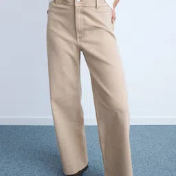 MANGO Women High-Rise Wide Leg Stretchable Jeans-picture-29