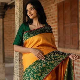 Aldwych Woven Design Zari Silk Blend Banarasi Saree image 3