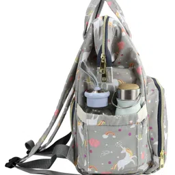 House of Quirk  Diaper Bag Maternity Backpack Unicorn Print -  Grey image 5