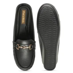 Flat n Heels Women Black Loafers image 2