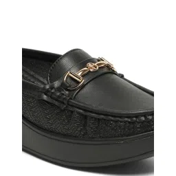 Flat n Heels Women Black Loafers image 5