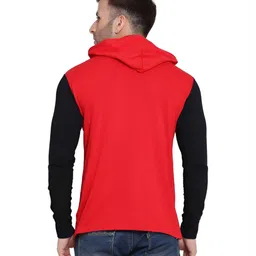 BEYOU FASHION Men Colourblocked Hooded Cotton Slim Fit T-shirt image 4