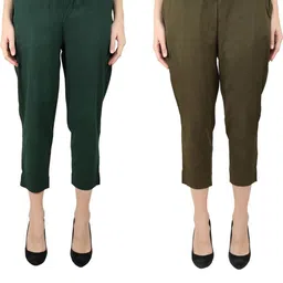 SVKETAIL Women Pack Of 2 Solid Cotton Trouser-picture-33