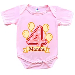 Cute Pals Infants Monthly Milestone Four Months Birthday Printed Cotton Bodysuit-image-61