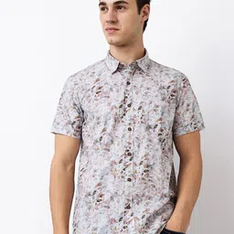 SPYKAR Men Spread Collar Floral Printed Cotton Casual Shirt-picture-32