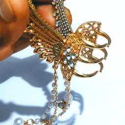 LEKZOW Women Set of 2 Big Butterfly Hair Clutcher with Half Moon Shape Claw Clip image 5