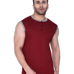 Blisstone Men Solid Henley Neck Cotton Slim Fit T-shirt-image-92