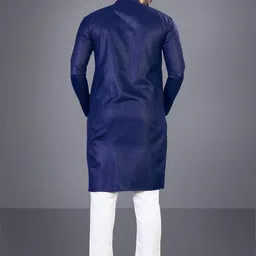 Attigo Navy Blue Cotton Blend Kurta Sets-picture-13