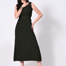 BAESD Women Mock Neck Fit & Flare Midi Dress-picture-42