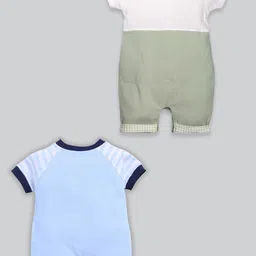 BABY GO Infant Boys Pack Of 2 Printed Pure Cotton Rompers image 5