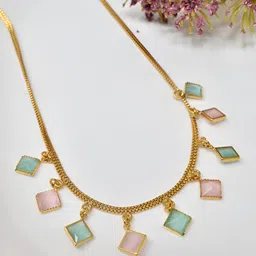 MEIRA JEWELLERY Gold-Plated Artificial Stones Studded Choker Necklace-picture-24