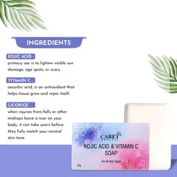 CARET ORGANIC Vitamin C Glow Scrub & Kojic AcidVitamin C Soap &Glutathione Soap Combo image 5