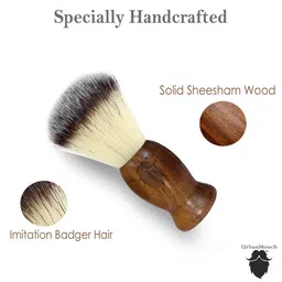 UrbanMooch Set Of 4 Shaving Cream -100 g, Wooden Shaving Brush, Scissor & Toiletry Bag image 3