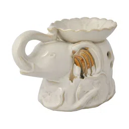 TAYHAA White & Brown Tranquil Elephant Ceramic Oil Diffuser image 2