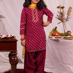 JBN Creation Girls Ethnic Motifs Printed Kurta with Patiala & Dupatta-picture-30