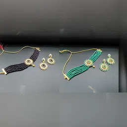 Women Click Set Of 2 Gold-Plated Stones Studded & Beadded Jewellery Set-image-29