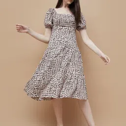 CODE by Lifestyle Floral Print Puff Sleeve A-Line Dress image 3