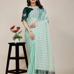 K 5 Fashion Striped Pure Chiffon Saree-picture-43