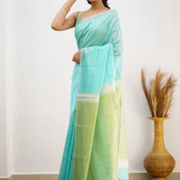 Demure Clothing Co Woven Design Linen Blend Handloom Saree image 4
