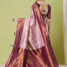 HERE&NOW Woven Design Zari Silk Blend Banarasi Saree image 2