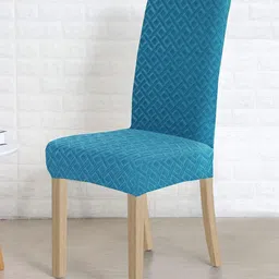 Yellow Weaves Blue 6 Pieces Geometric Elasticated Stretchable Chair Covers image 3