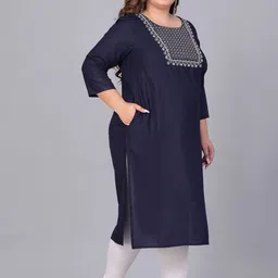 Sztori Women Embroidered Flared Sleeves Thread Work Kurta image 3