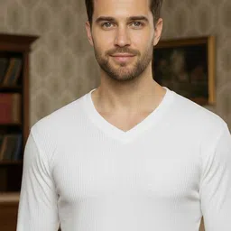 MACK JONNEY Cotton V-Neck Thermal Tops image 2