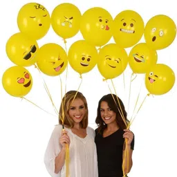 chau mau Solid Smiley Balloon Printed Face Expression Latex Balloon (20 Pieces) Balloon image 5