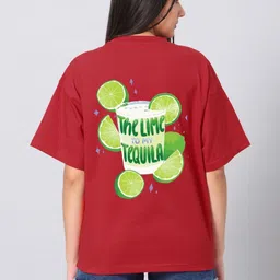 Besick Women Graphic Printed Oversized Pure Cotton T-shirt-image-44