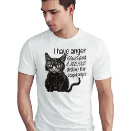 Seekbuylove Men Bio Finish Grumpy Cat Round Neck Pure Cotton T-shirt-picture-26