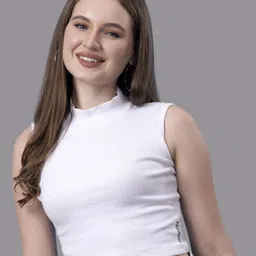 Friskers Women High Neck Cotton Crop Top-picture-11