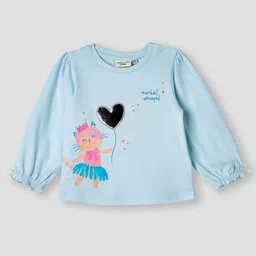Juniors by Babyshop Infant Girls Graphic Printed Round Neck Cotton Regualr Fit T-shirt-picture-57