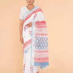 Shivanya  Handicrafts Floral Printed Block Print Saree-picture-18