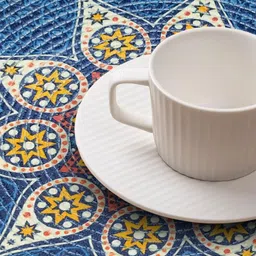 Yellow Weaves 4-Pcs Blue & White Printed Table Placemats image 5