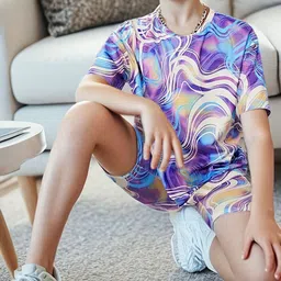 YK Printed T-shirt with Shorts image 4