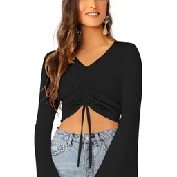 DHRUVIL IMPEX Women Bell Sleeve Crop Top-picture-22