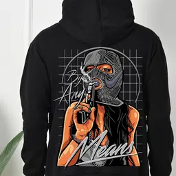 OWL MINK Men Anime Printed Hooded Sweatshirt image 4