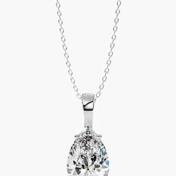 VALANOVA 925 Sterling Silver White Gold Plated 0.50 Cts Diamond Studded Pendant - 0.52 gm-picture-11
